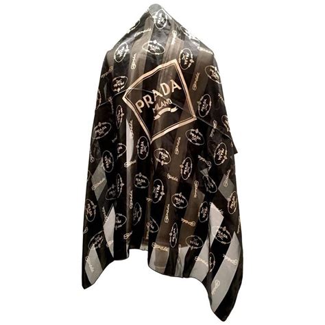 black silk Prada milano scarf